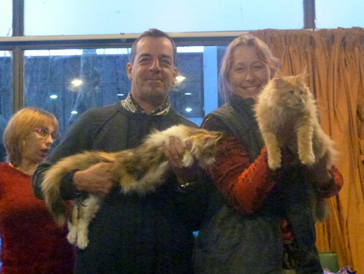 The cattery's cats at the Colonia show, 2015